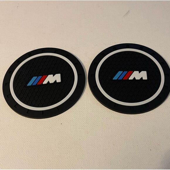 BMW Motorsports Logo Cup Holder Coasters set of 2 NWT - Picture 3 of 4